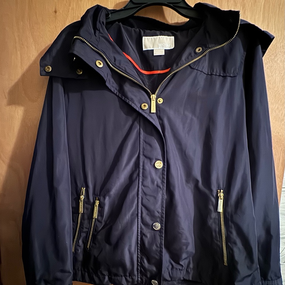 Michael Kors Black Utility Jacket with Gold Accents